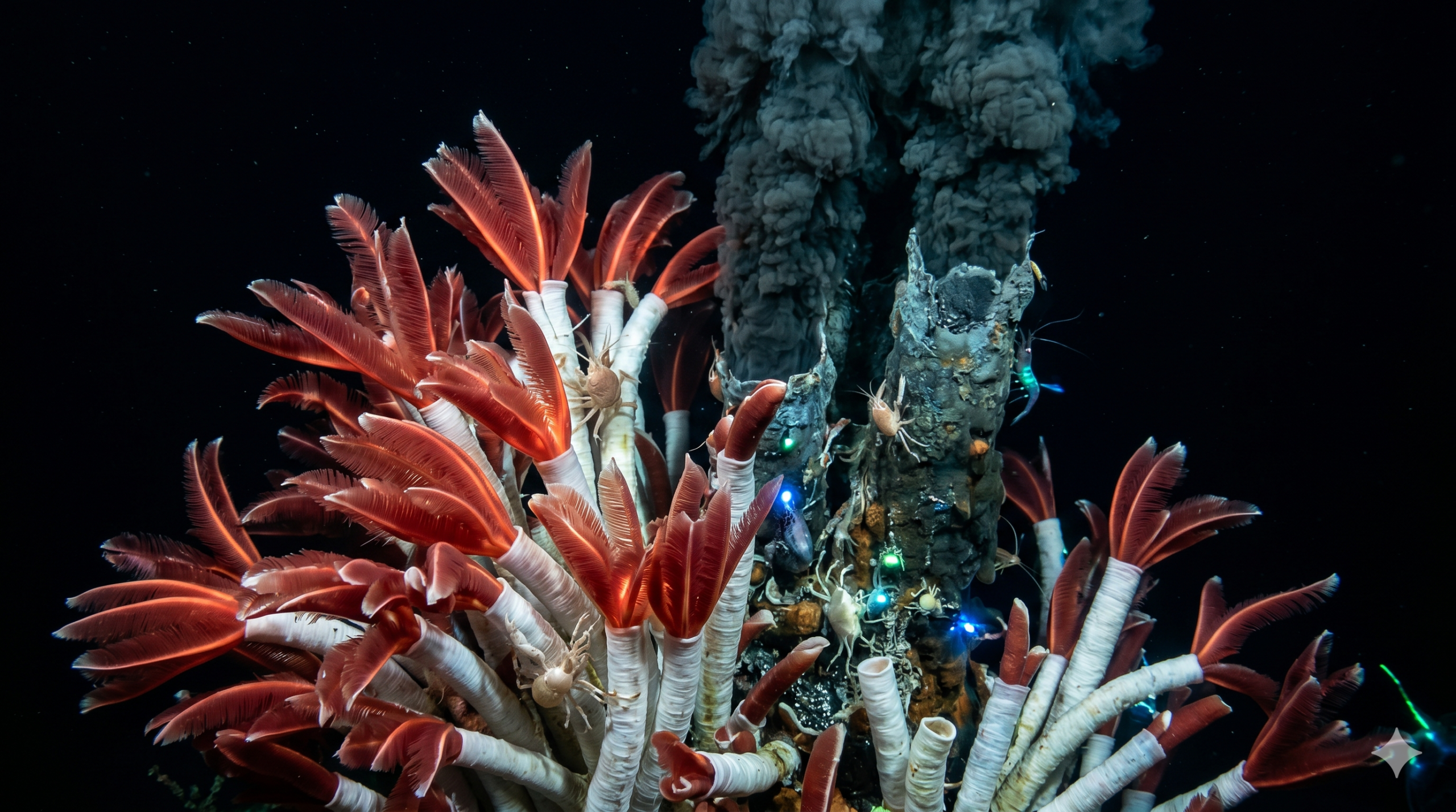 심해 열수분출구 튜브벌레 (Giant Tube Worm) – 입도 항문도 없이 살아가는 극한 생존 끝판왕