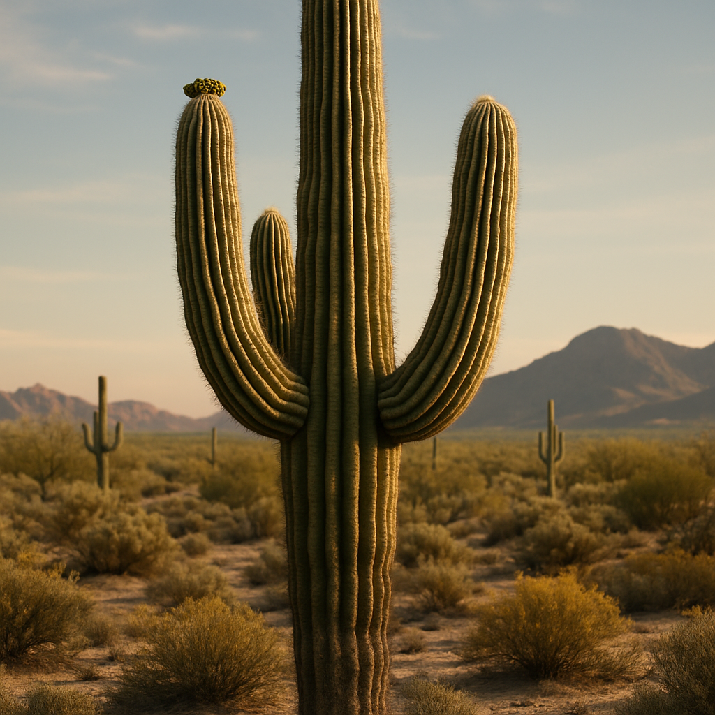 사와로 선인장 (Saguaro Cactus) – 150년 수명, 사막의 침묵하는 거인