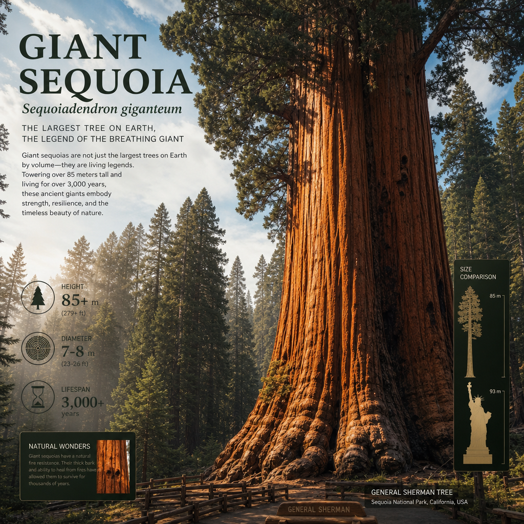 자이언트 세쿼이아 (Giant Sequoia) – 세상에서 가장 큰 나무, 숨 쉬는 거인의 전설