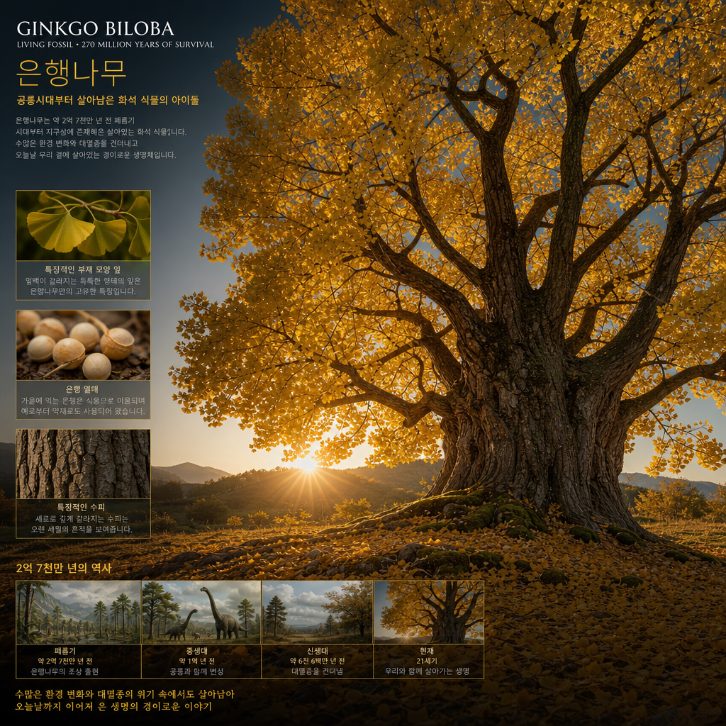 은행나무 (Ginkgo Tree) – 공룡시대부터 살아남은 화석 식물의 아이돌