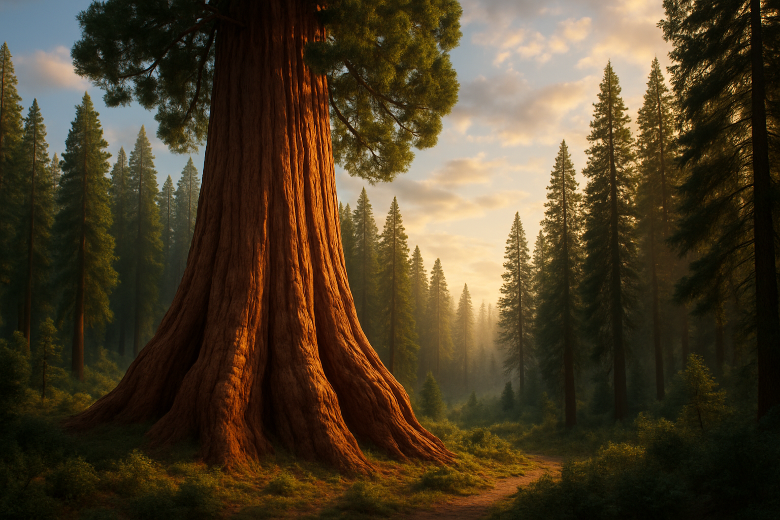 AI explanatory illustration of Sequoiadendron giganteum (featured)